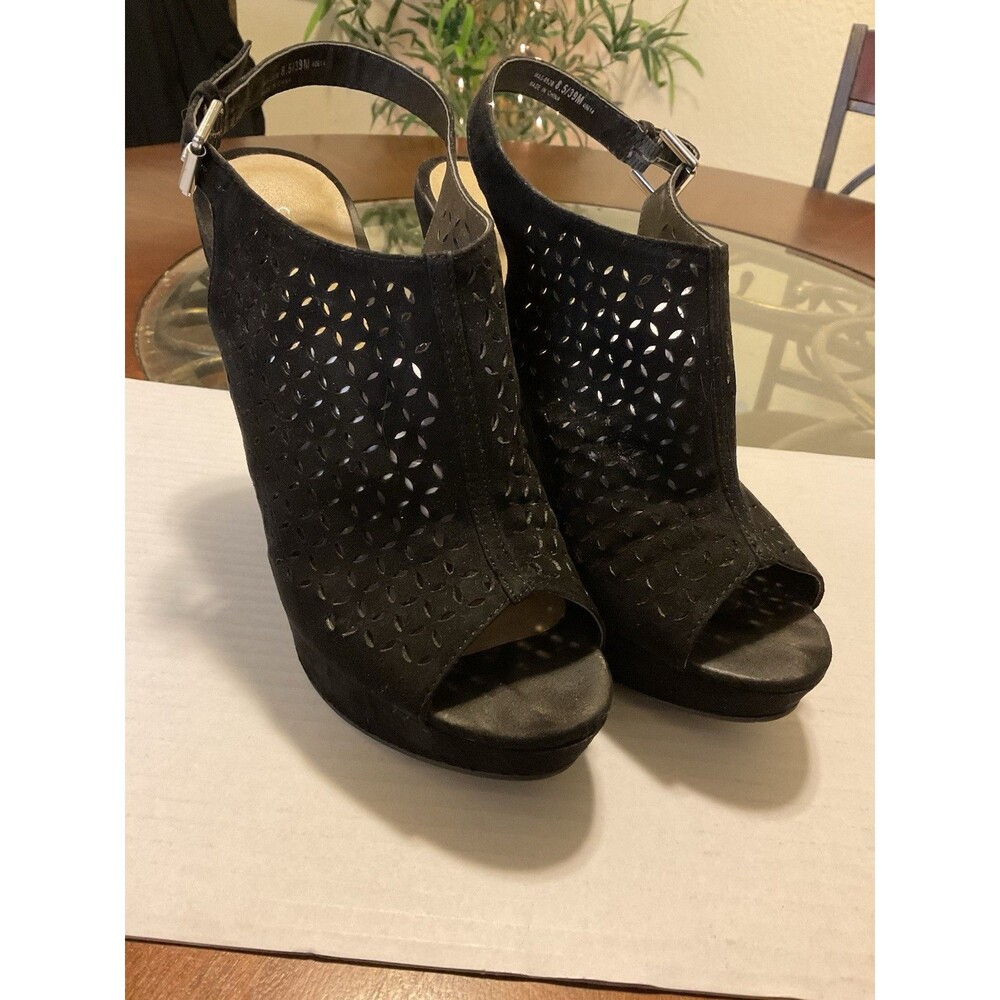Report Women Brandy Black Shoes Elevation Size 8.5